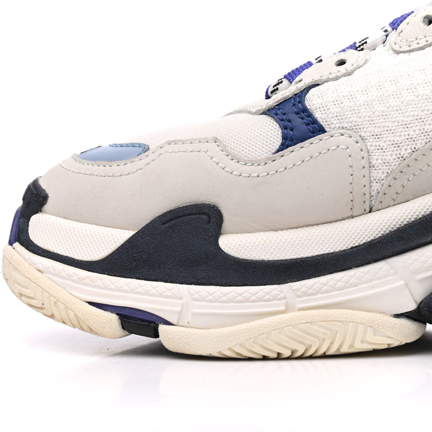 Mesh Nubuck Womens Triple S Sneakers 38 White Bleu Violet