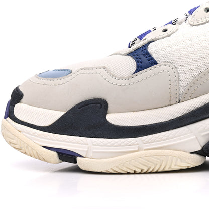 Balenciaga Mesh Nubuck Womens Triple S Sneakers 38 White Bleu Violet 22 of 24