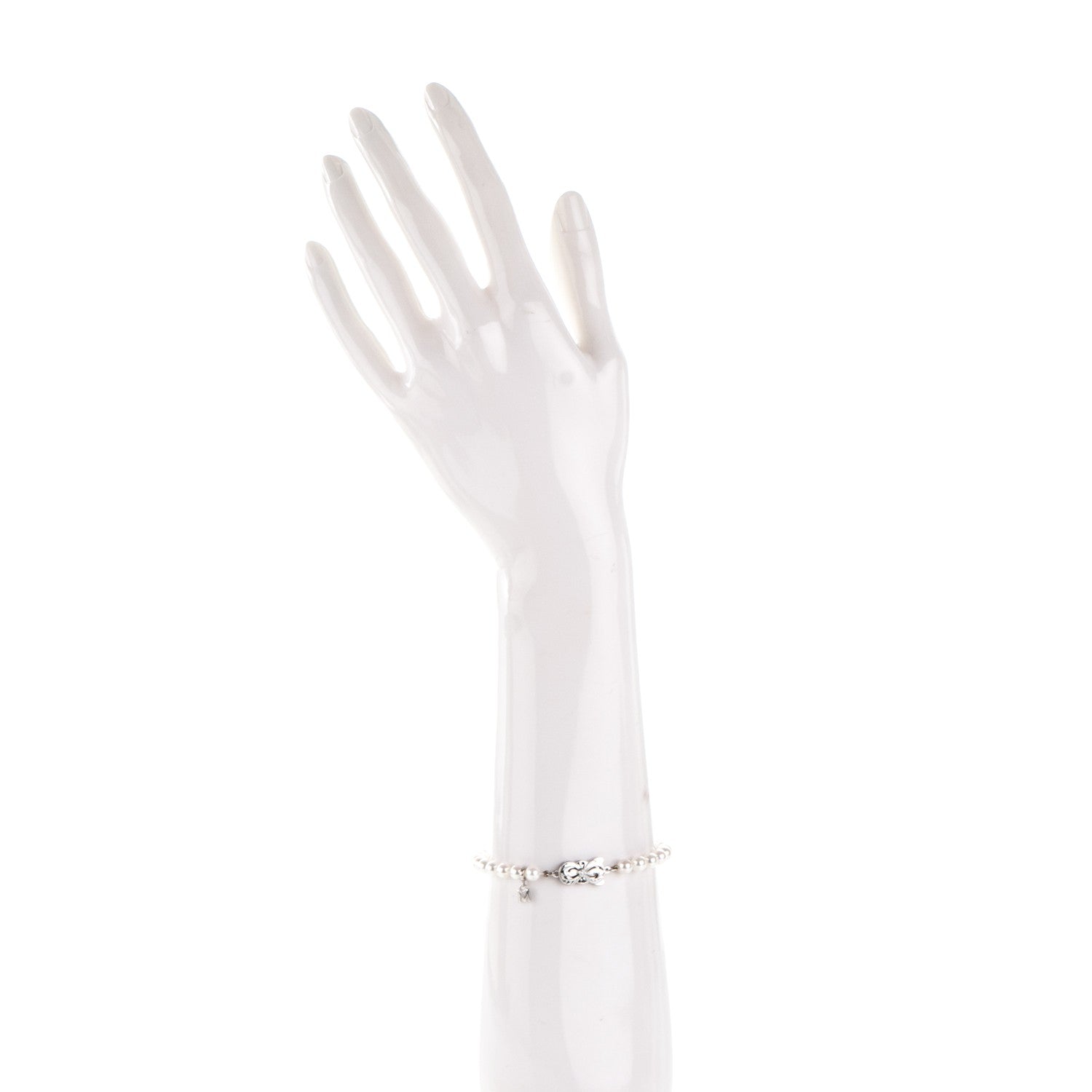 Mikimoto 18K White Gold Diamond Akoya Cultured Pearl 5mm Strand Bracelet 3 of 8