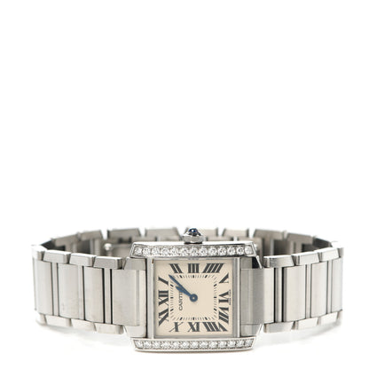 Cartier Stainless Steel Diamond Bezel 25mm Tank Francaise Quartz Watch 2 of 5