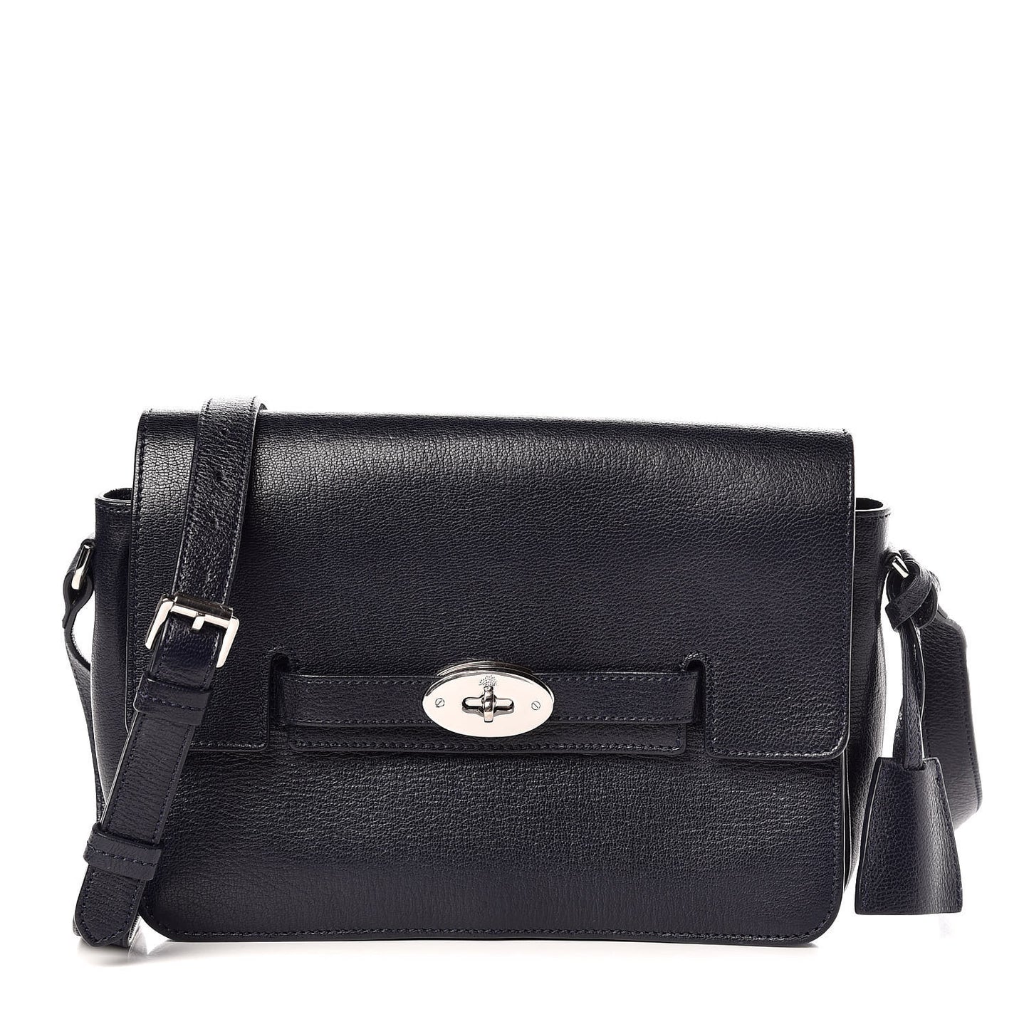 Shiny Goatskin Bayswater Shoulder Bag Midnight