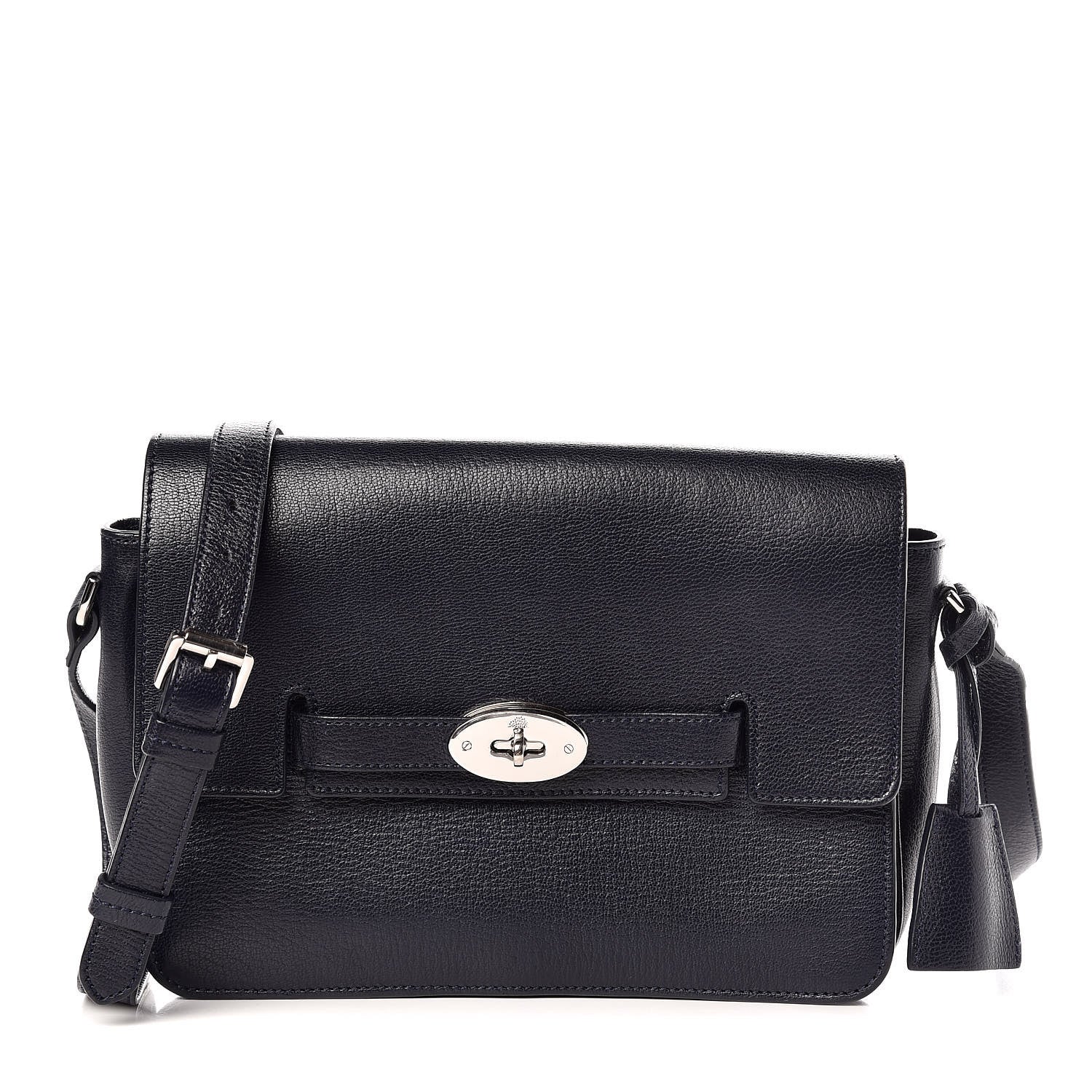 Mulberry Shiny Goatskin Bayswater Shoulder Bag Midnight 1 of 10