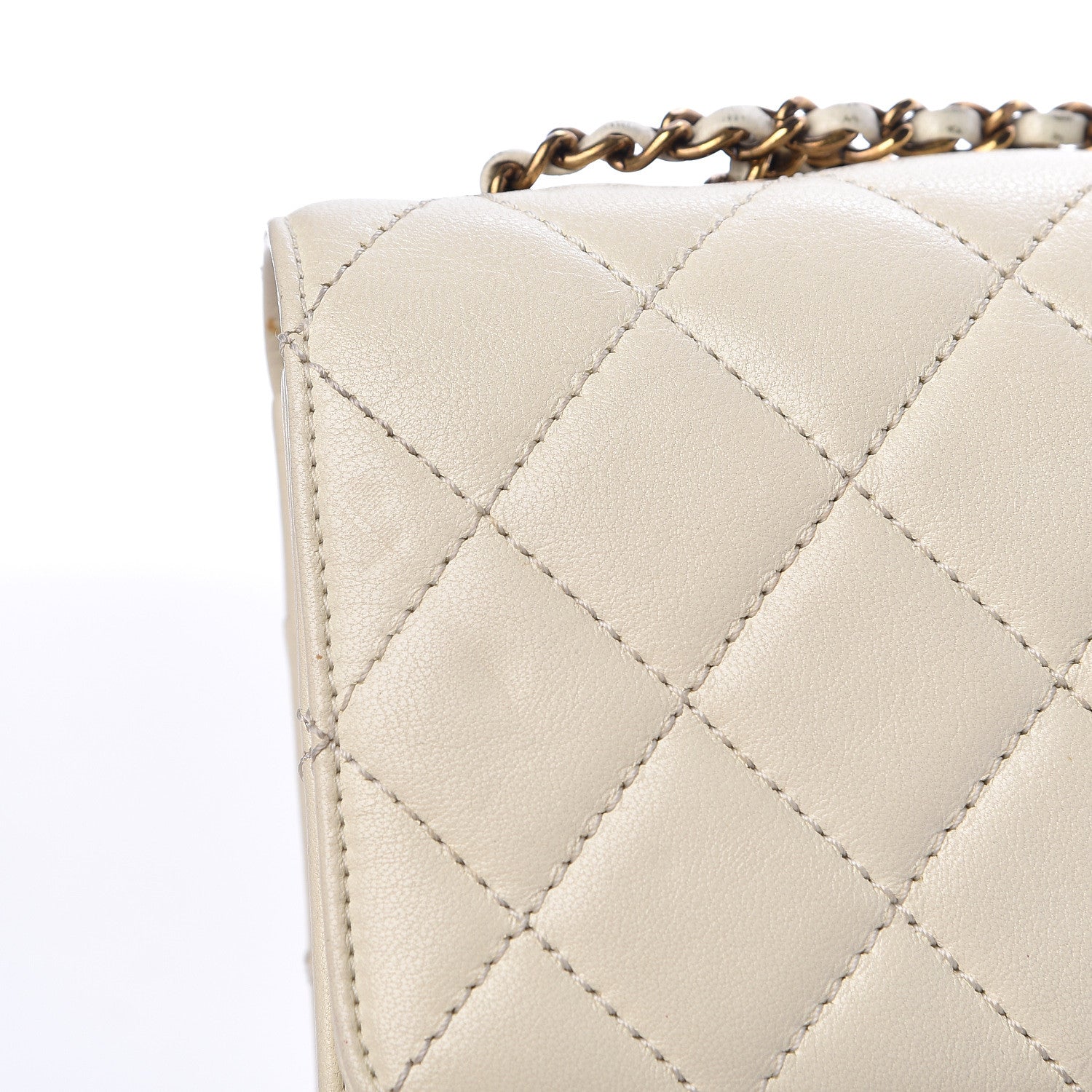 Chanel Sheepskin Quilted Beauty Lock Flap White 19 of 31