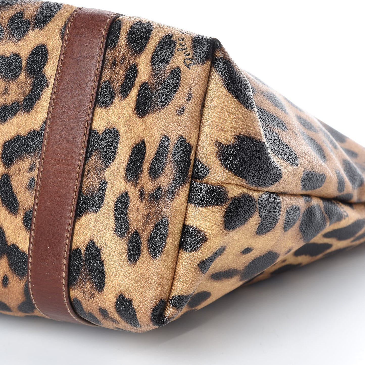 Coated Canvas Leopard Print Tote