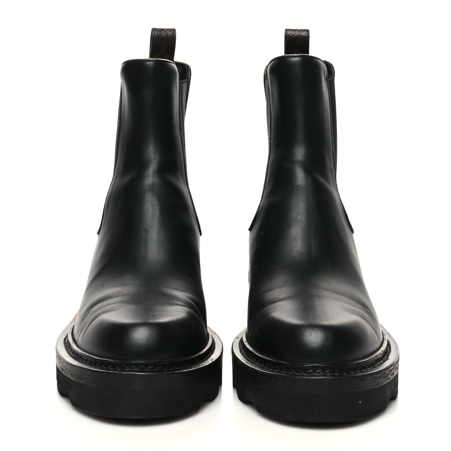 Louis Vuitton Calfskin Monogram Beaubourg Ankle Boots 38 Black 2 of 9