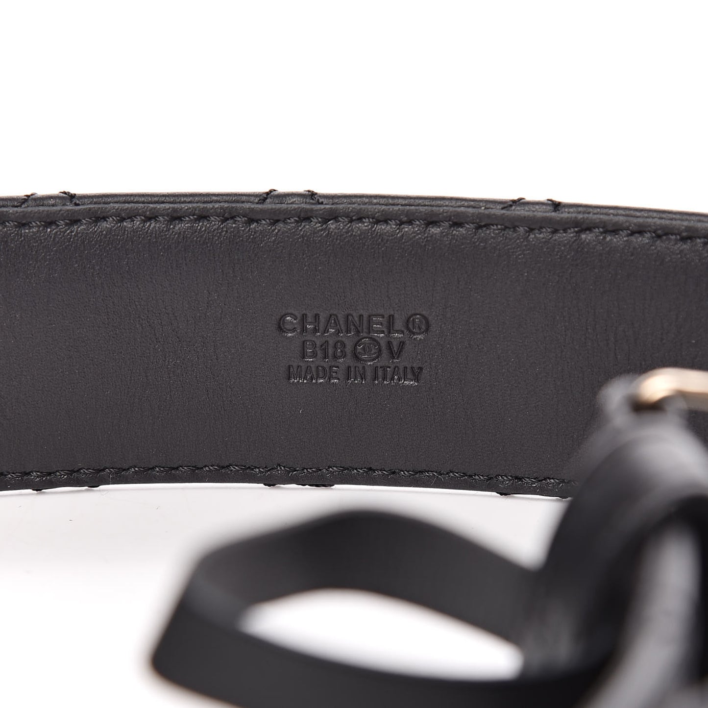 Lambskin Quilted CC Chain Belt 95 38 Black