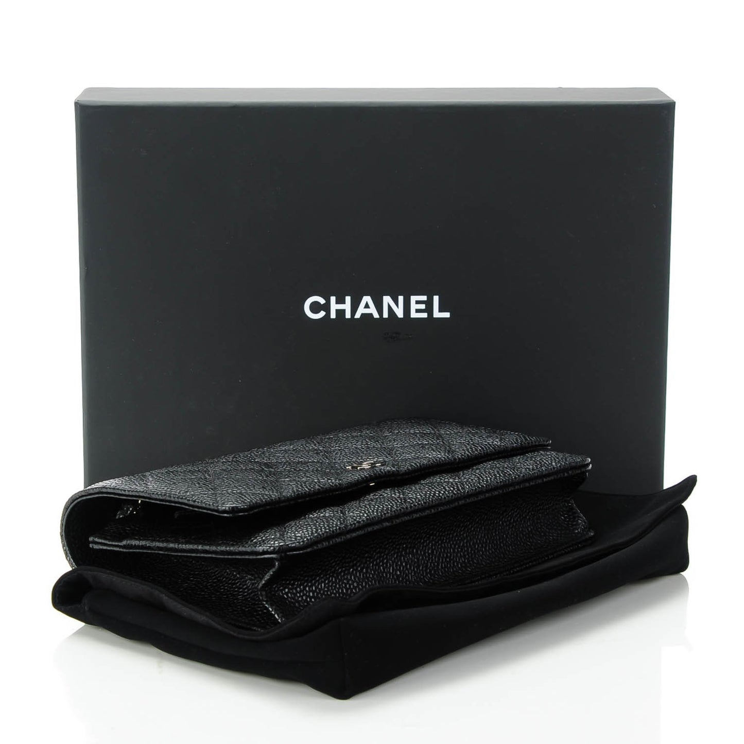 Caviar Quilted Wallet On Chain WOC Black