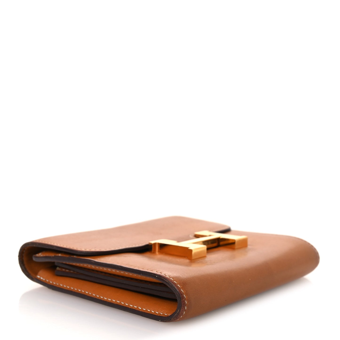 Barenia Constance Compact Passant Wallet Gold