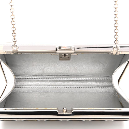 Judith Leiber Swarovski Crystal Minaudiere Clutch Silver 4 of 9