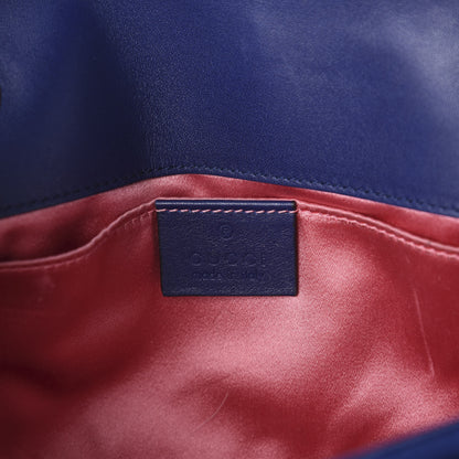 Gucci Velvet Matelasse Mini GG Marmont Shoulder Bag Cobalt Blue 6 of 9