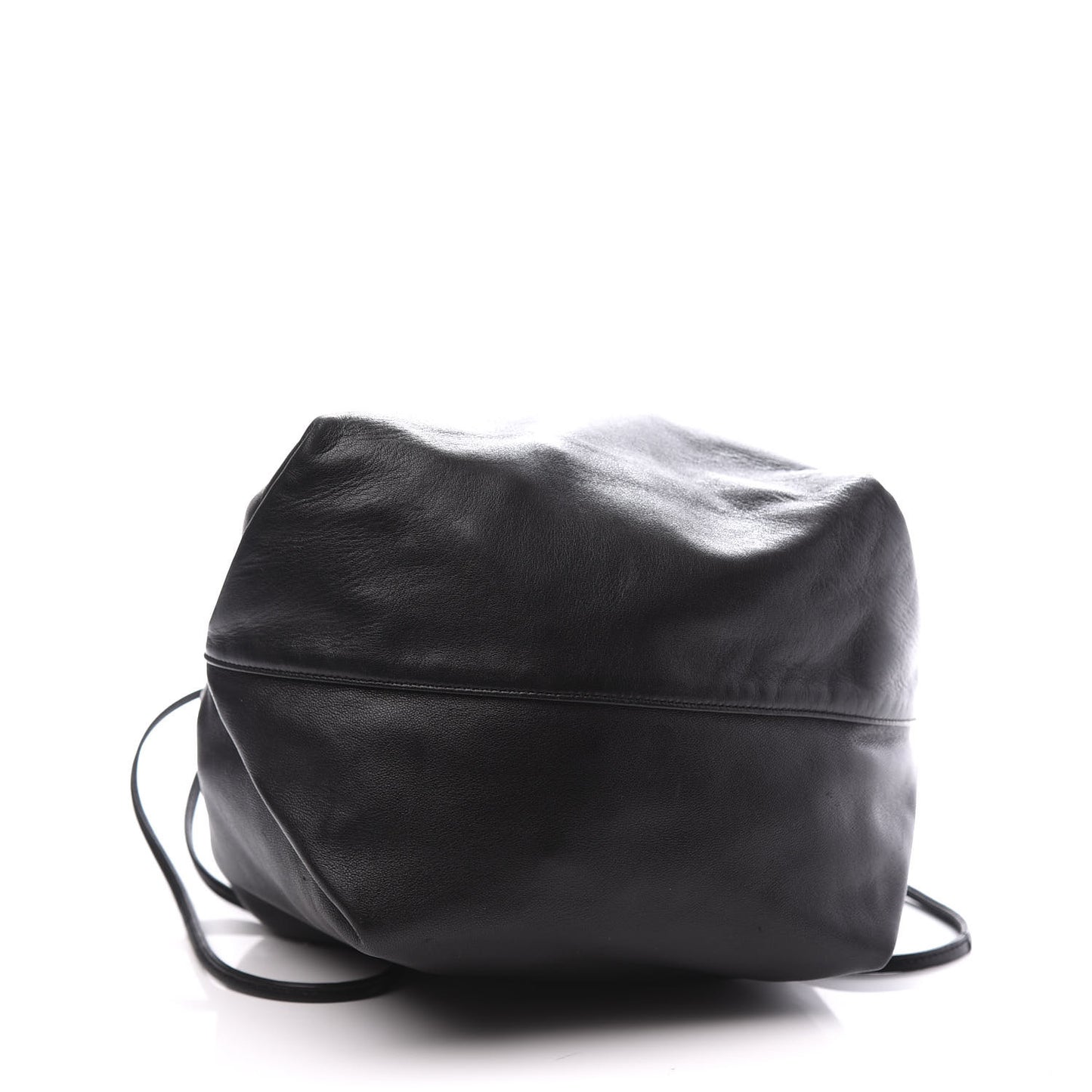 Lambskin Teddy Drawstring Bag Black