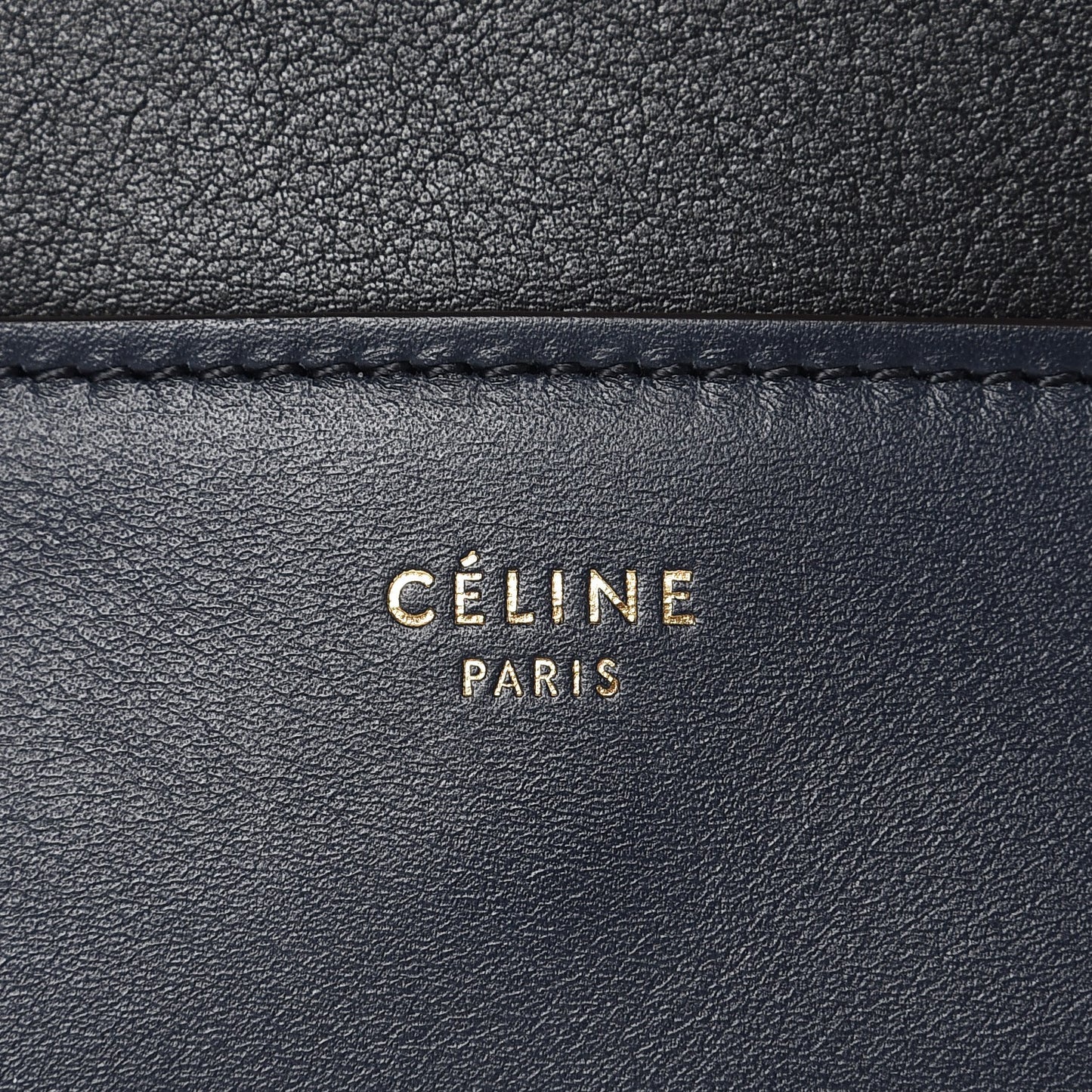 Shiny Smooth Calfskin Medium Frame Shoulder Bag Black Navy