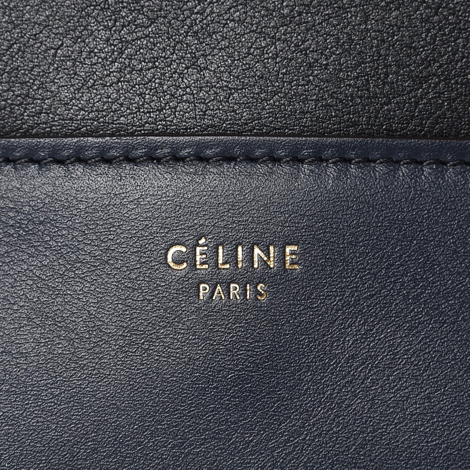 Celine Shiny Smooth Calfskin Medium Frame Shoulder Bag Black Navy 7 of 7