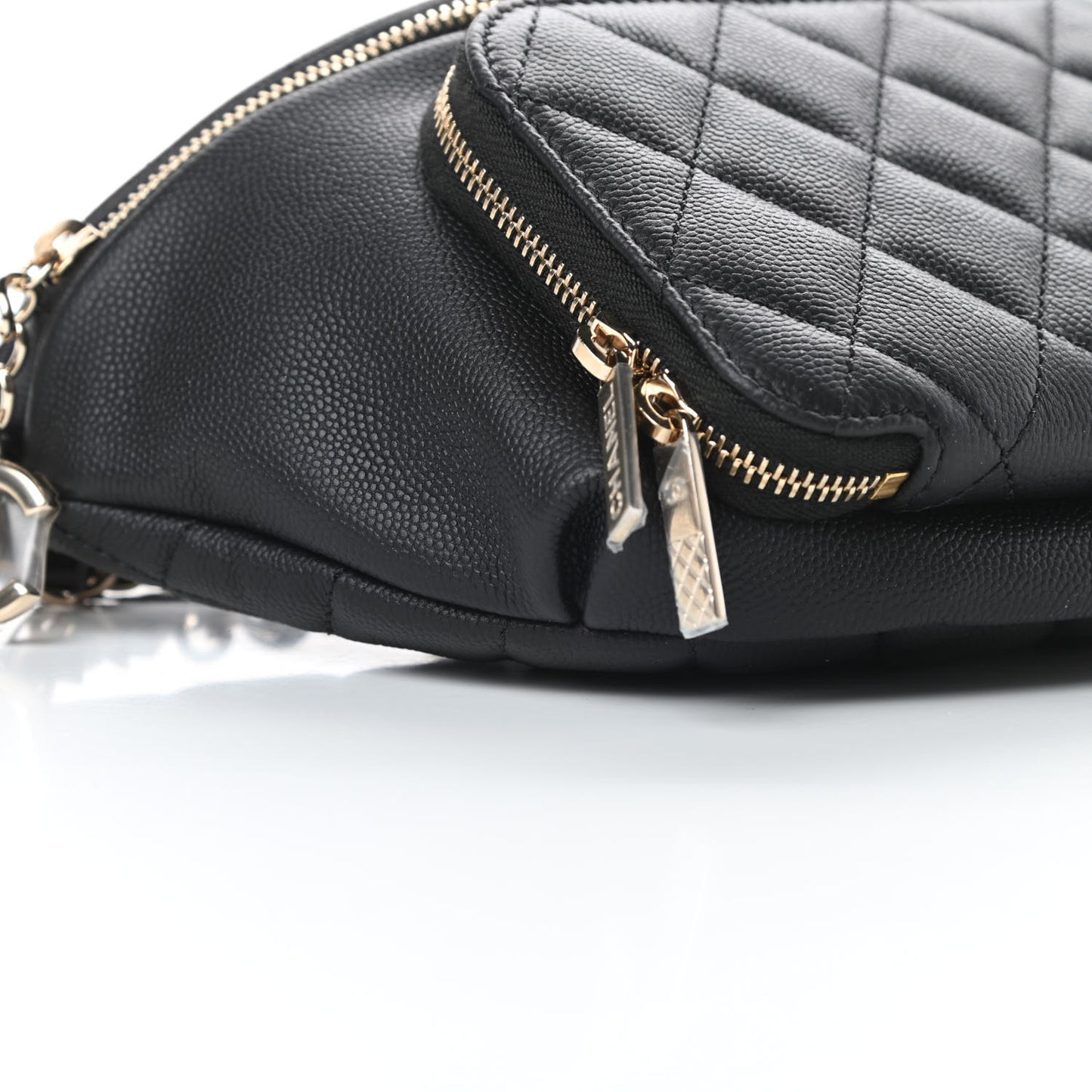 Caviar Quilted Business Affinity Waist Belt Bag Black