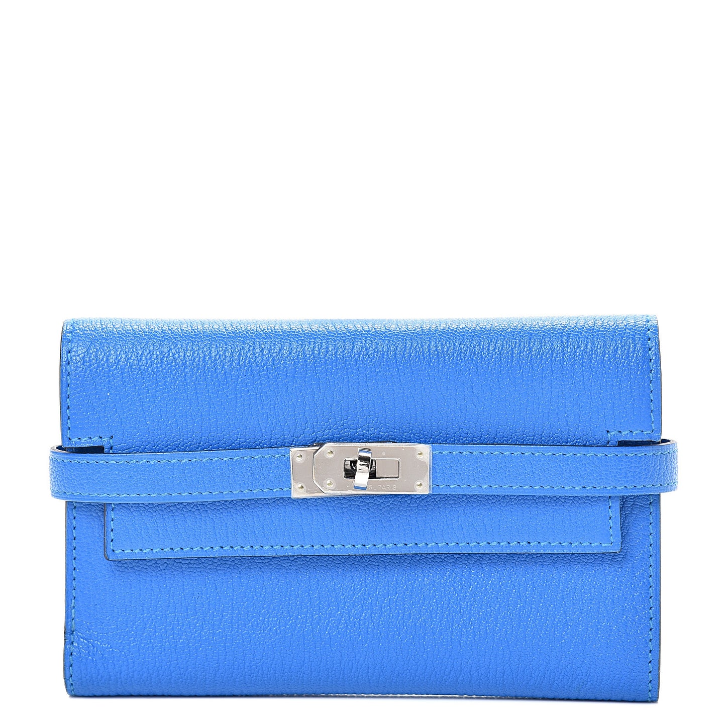 Chevre Mysore Medium Kelly Wallet Bleu Hydra