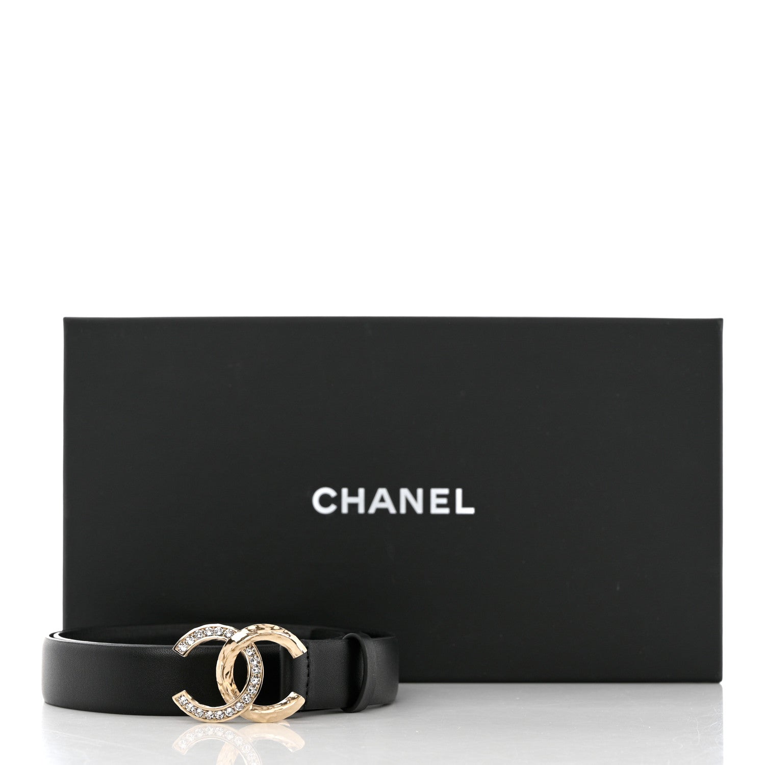 Chanel Calfskin Crystal Metal Quilted CC Belt 80 32 Black 7 of 7