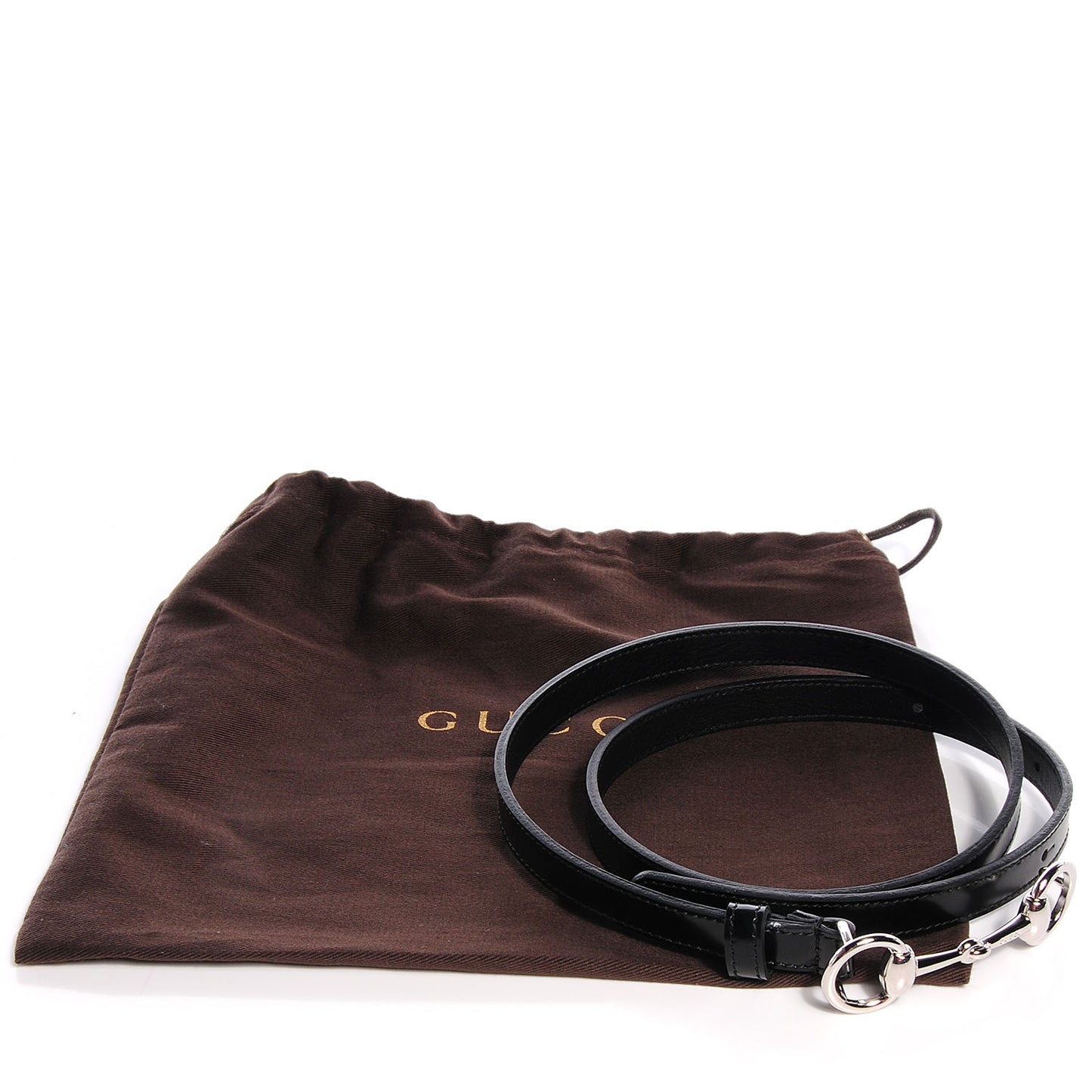 Leather Horsebit Thin Belt 80 32 Black