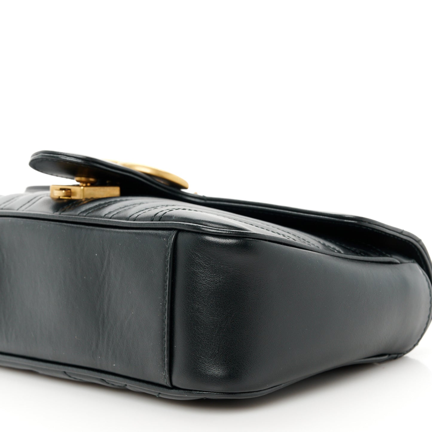 Calfskin Matelasse Small GG Marmont Shoulder Bag Black