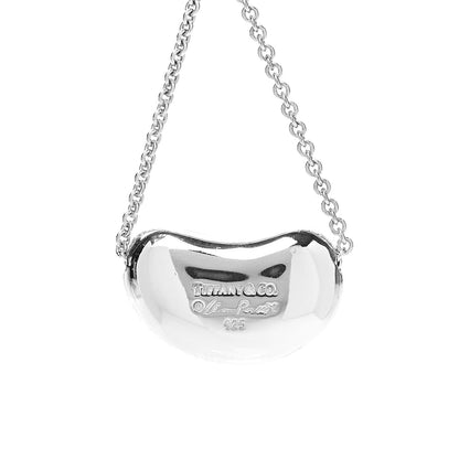 Tiffany Sterling Silver 20mm Elsa Peretti Bean Pendant Necklace 4 of 6