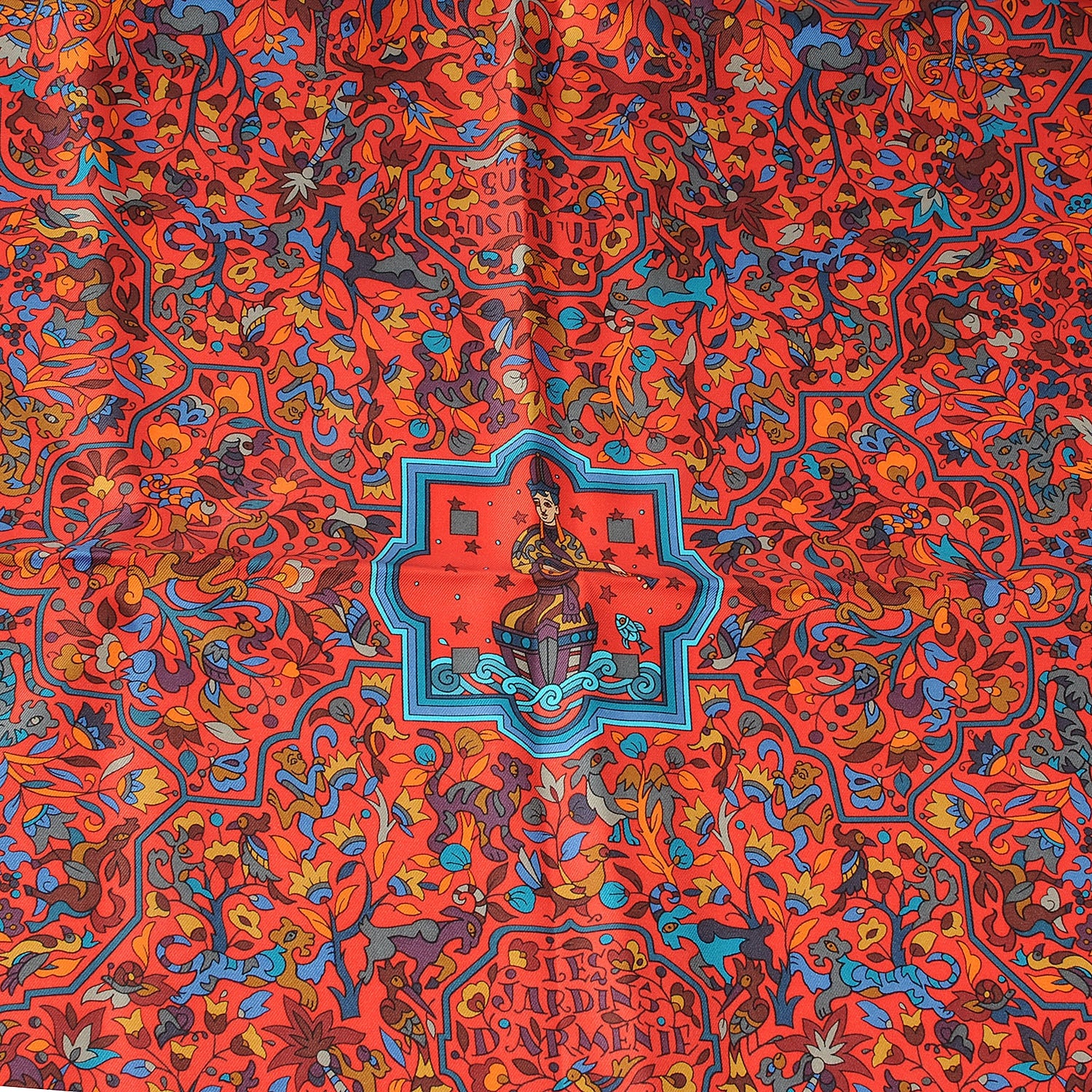 Hermes Silk Les Jardins D Armenie Scarf 90 1 of 8