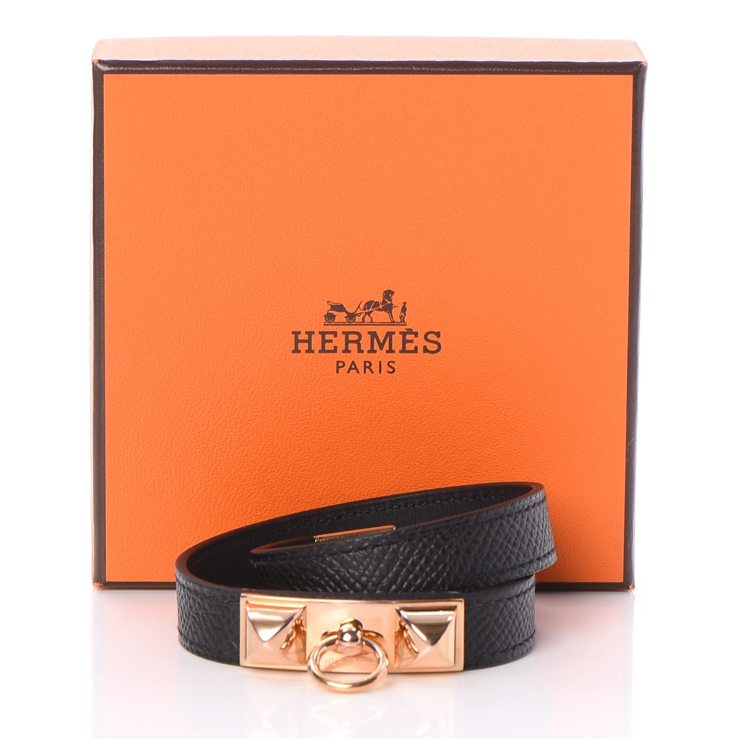 Hermes Epsom Rivale Double Tour Bracelet XS Black 8 of 8
