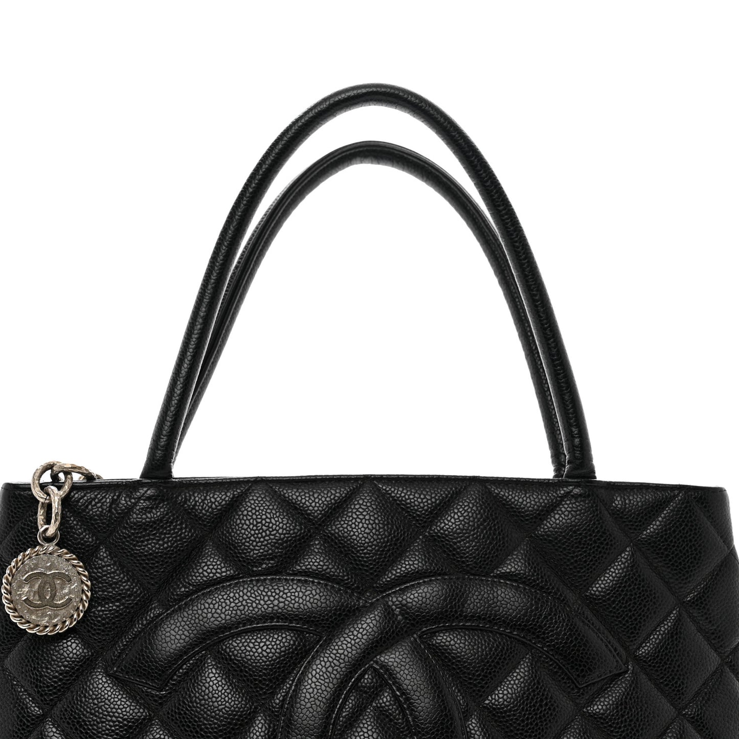 Caviar Quilted Medallion Tote Black