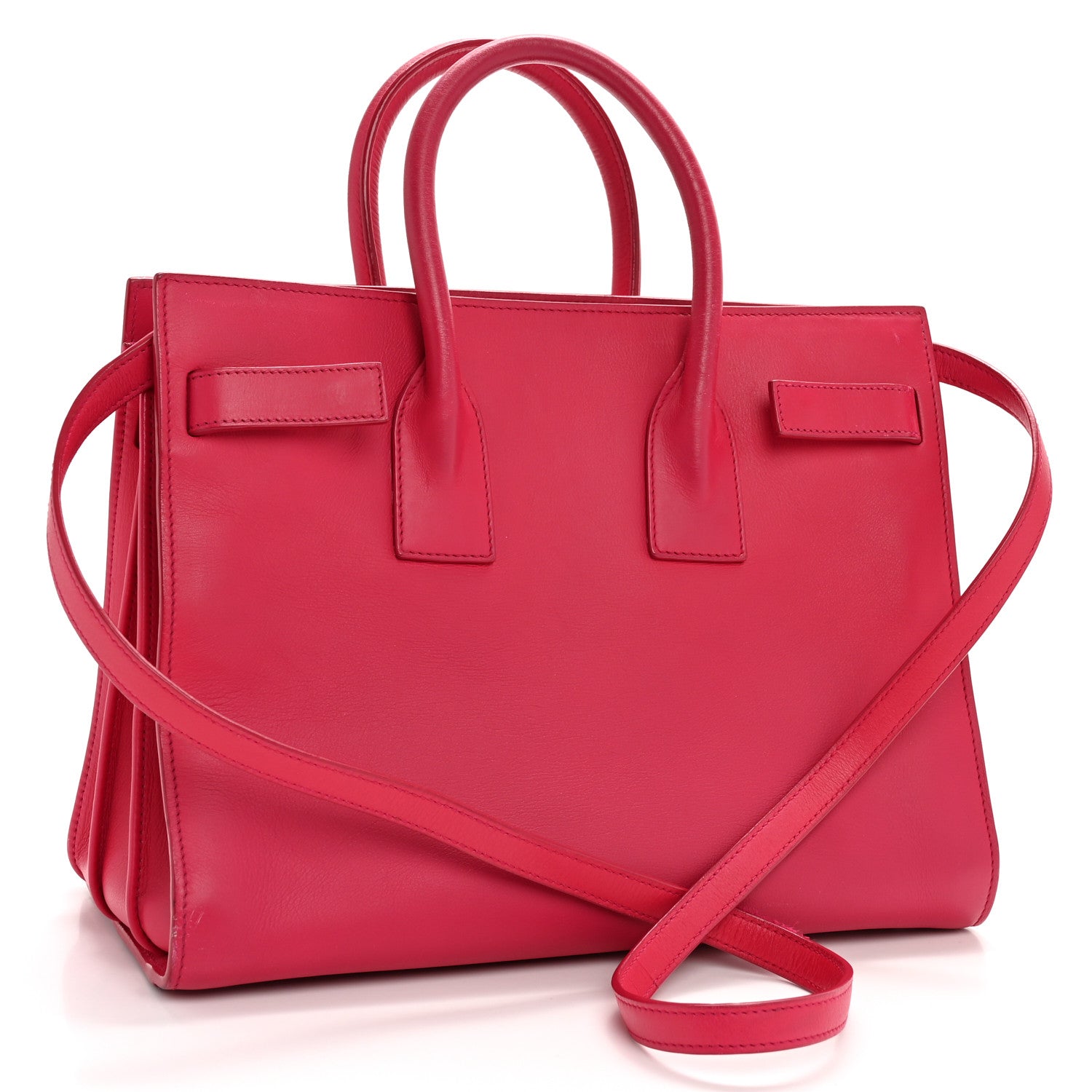 Saint Laurent Calfskin Small Sac De Jour Lipstick Fuchsia 3 of 13