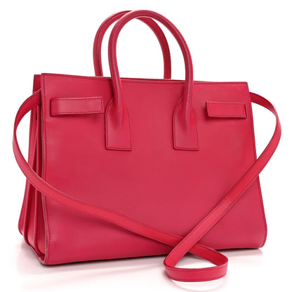 Saint Laurent Calfskin Small Sac De Jour Lipstick Fuchsia 3 of 13