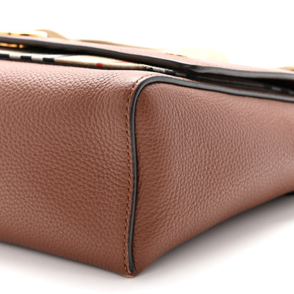 Burberry Calfskin Vintage Check Note Crossbody Bag Tan 9 of 9