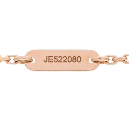 Van Cleef & Arpels 18K Rose Gold Diamond Pink Porcelain Vintage Alhambra Pendant Necklace 4 of 5