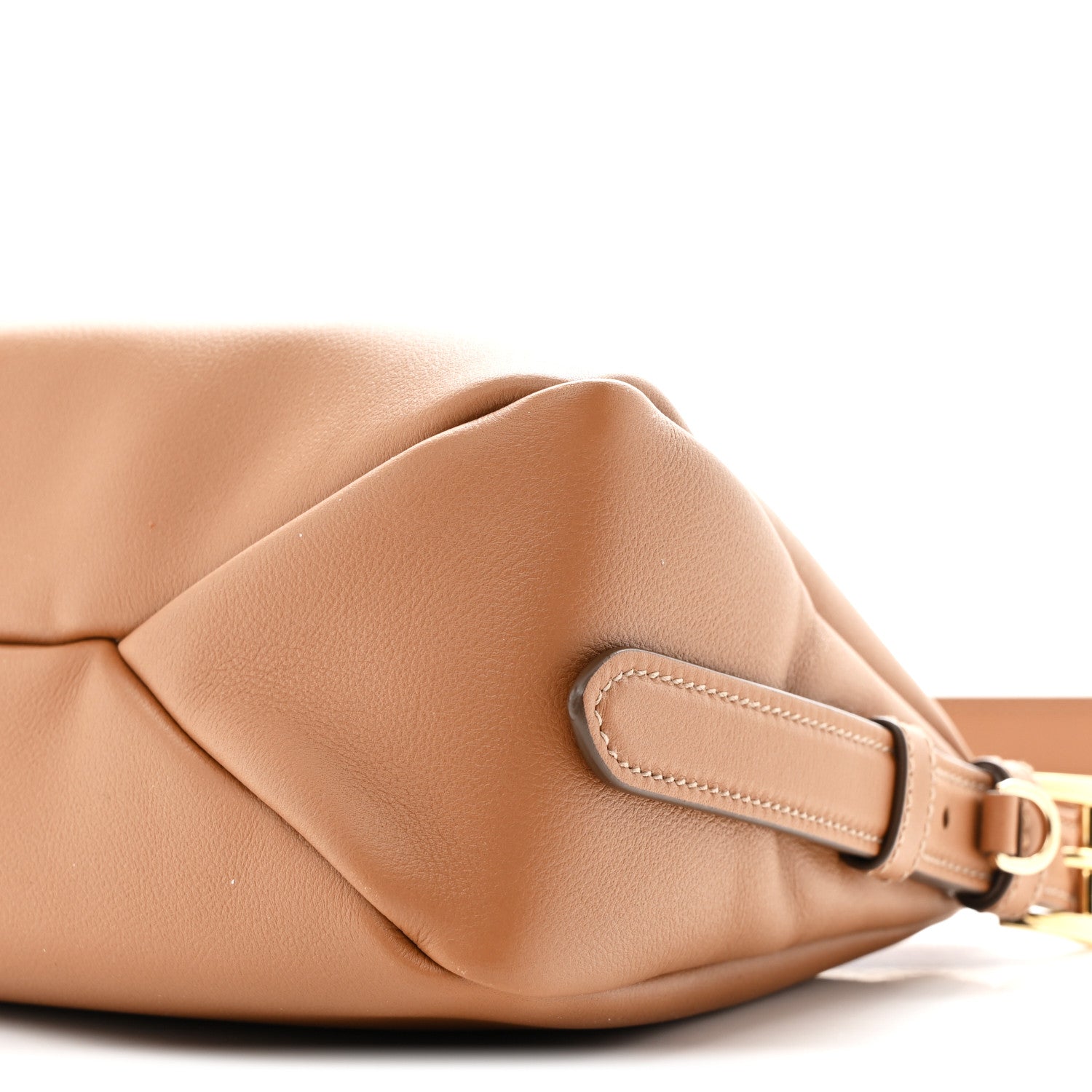 Prada Soft Calfskin Medium Aimee Shoulder Bag Caramel 10 of 11