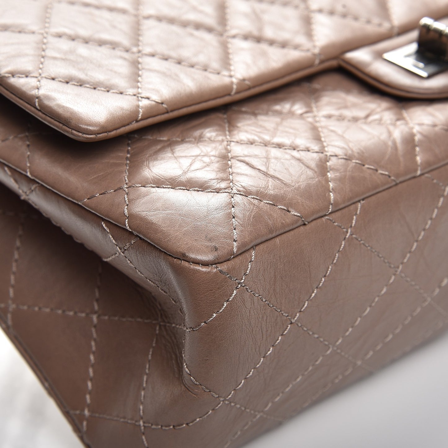 Aged Calfskin Quilted 2.55 Reissue 226 Flap Light Brown