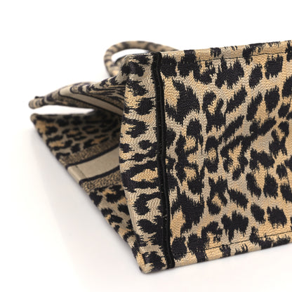 Christian Dior Canvas Mizza Embroidered Large Leopard Book Tote Beige 9 of 10
