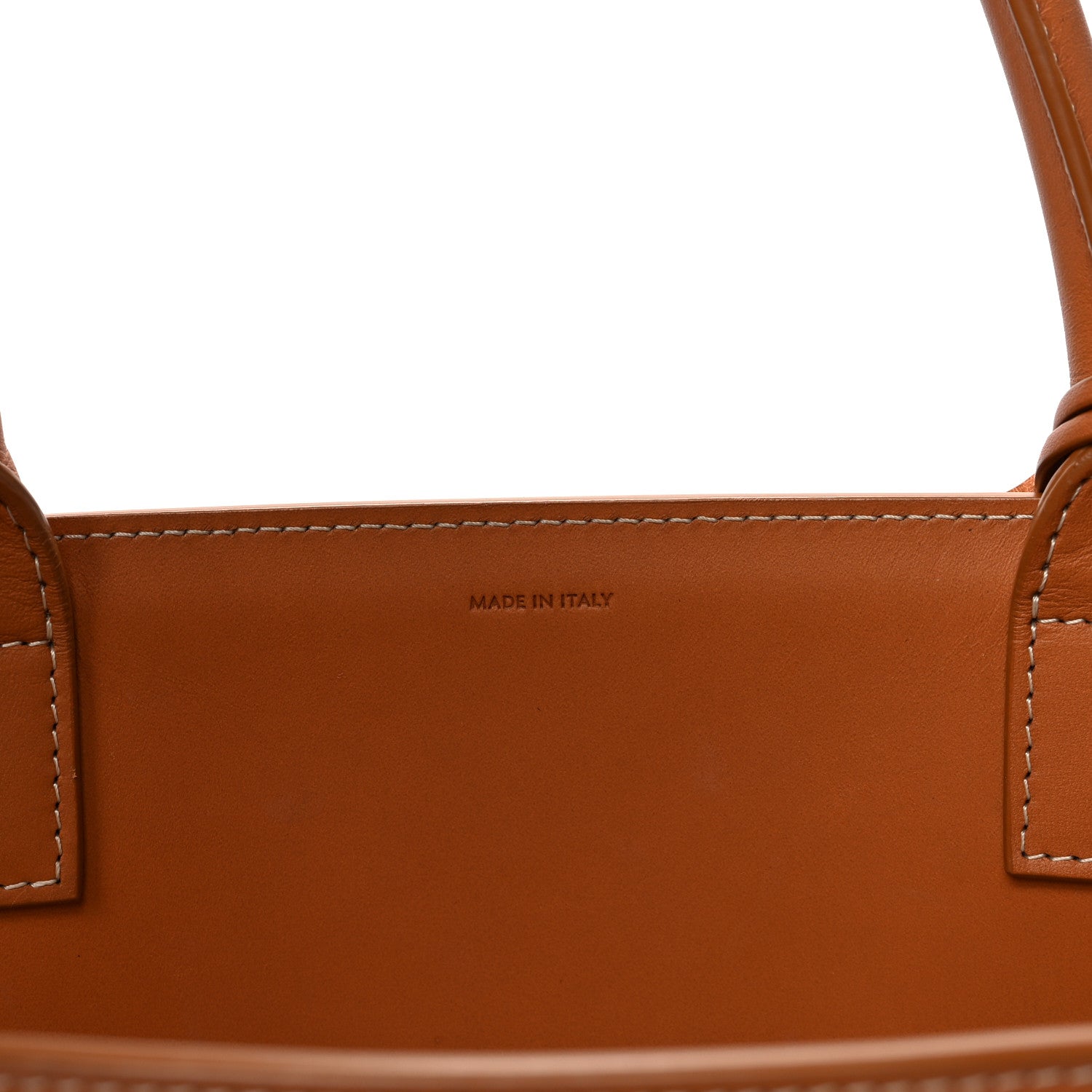 Celine Canvas Calfskin Logo Print Vertical Cabas Natural Tan 7 of 9
