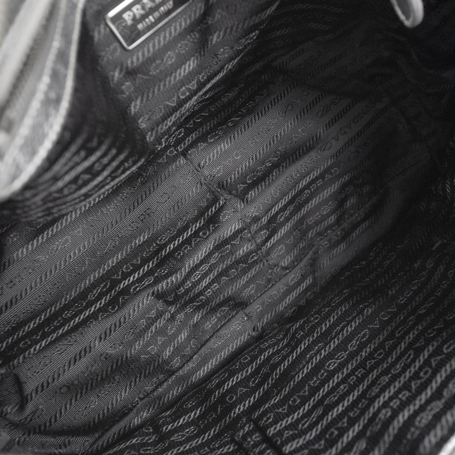 Prada Nappa Dressy Gaufre Messenger Silver 6 of 9