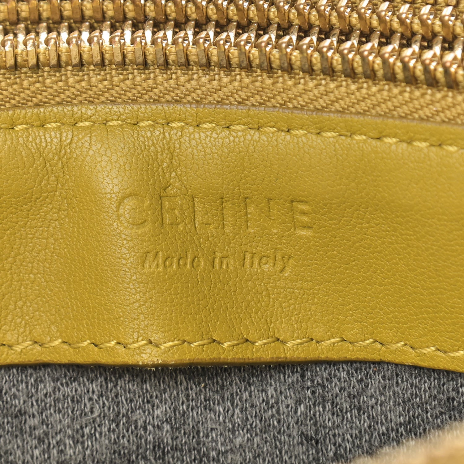 Celine Lambskin Small Trio Crossbody Bag Citron 8 of 19