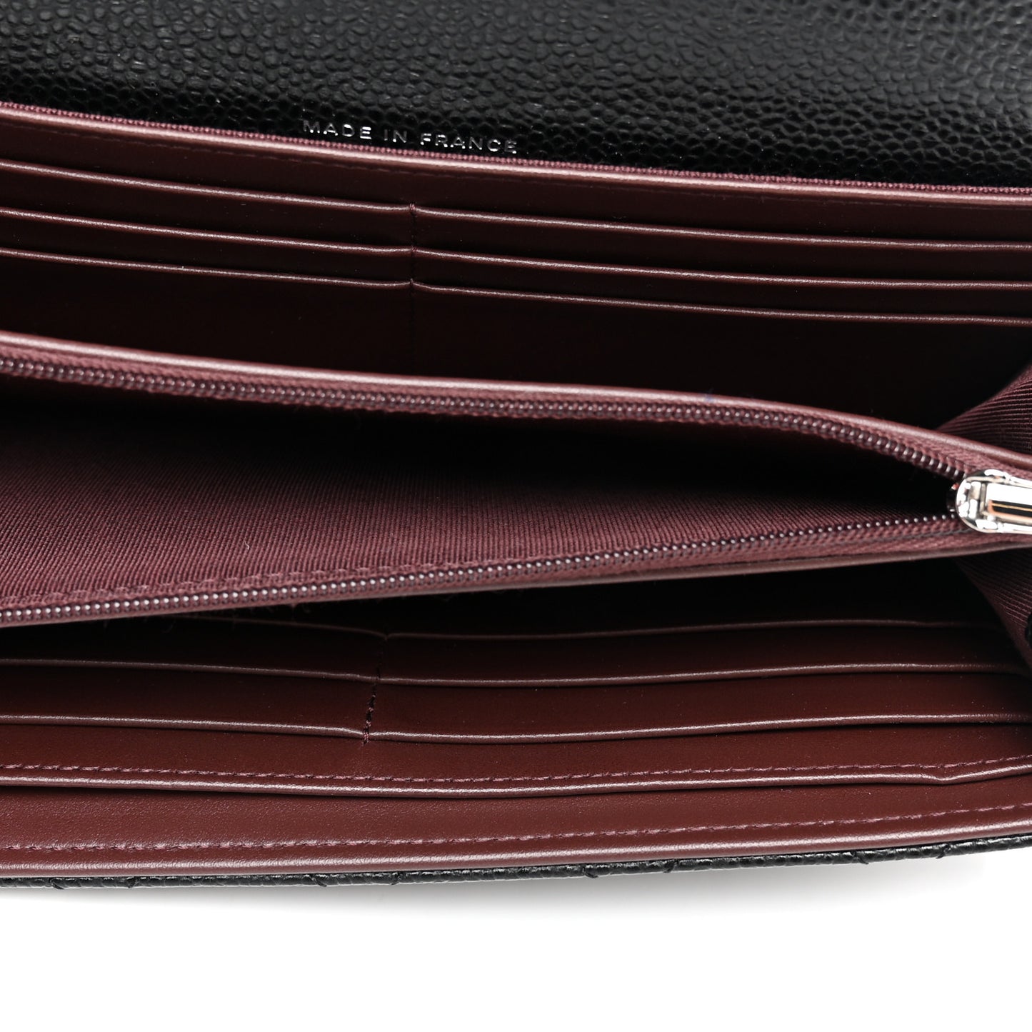Caviar Quilted Large Gusset Flap Wallet Black
