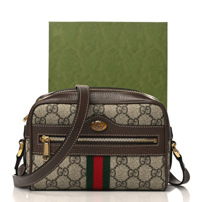 Gucci GG Supreme Monogram Web Mini Ophidia Shoulder Bag Brown 9 of 9