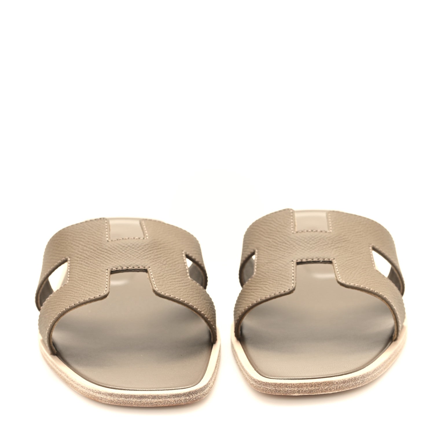 Hermes Epsom Oran Sandals 38 Etoupe 3 of 10