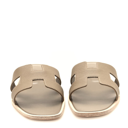 Hermes Epsom Oran Sandals 38 Etoupe 3 of 10