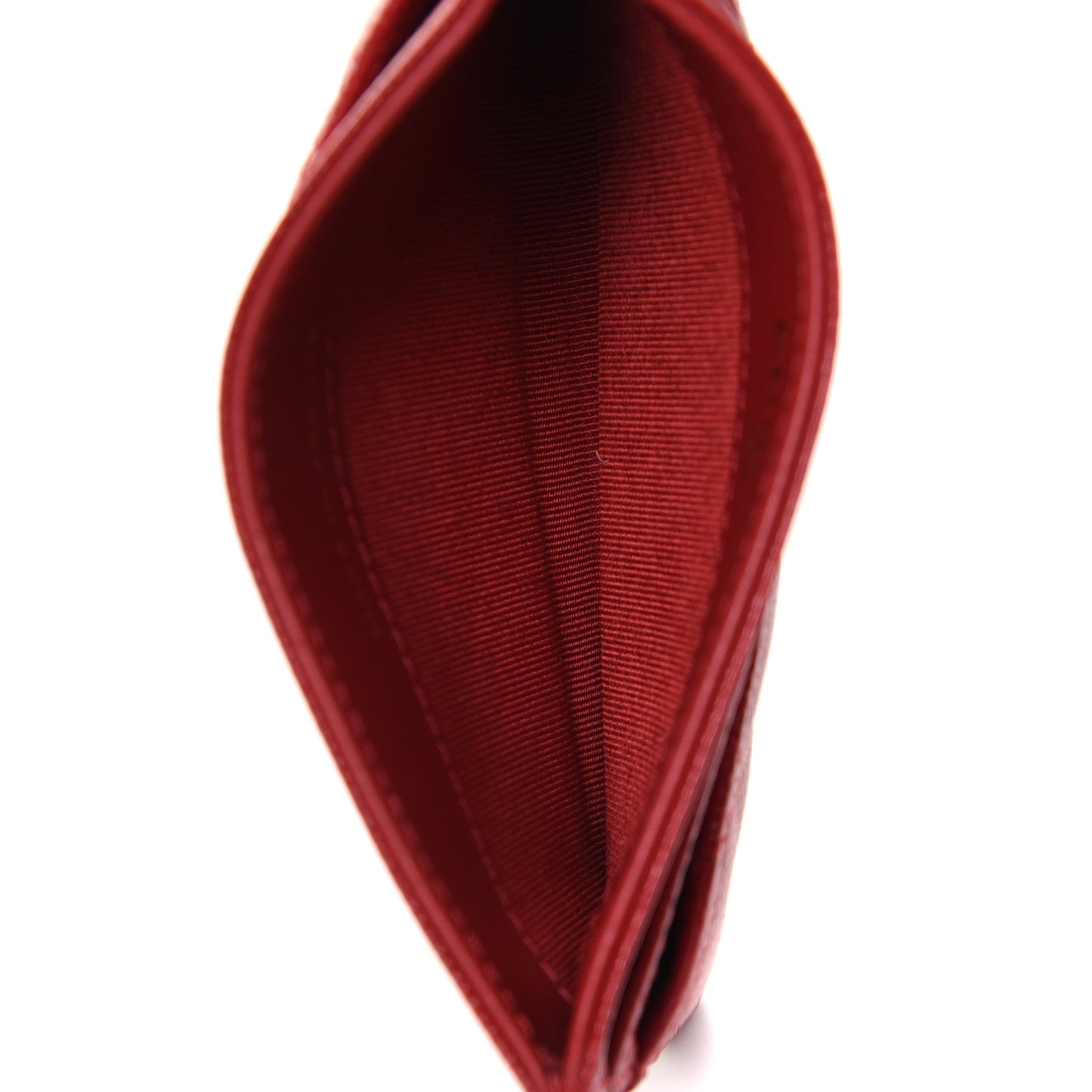 Caviar Quilted Card Holder Red