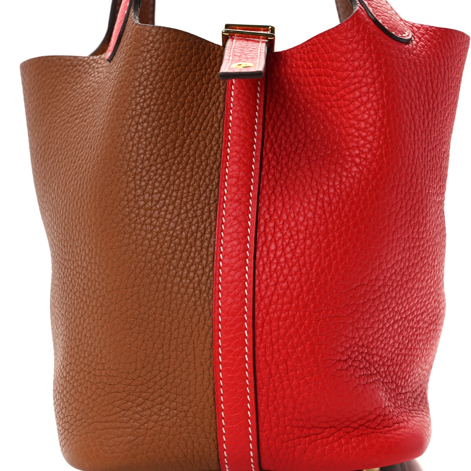 Hermes Taurillon Clemence Picotin Lock Picotin 18 PM Rouge De Coeur Gold 7 of 10