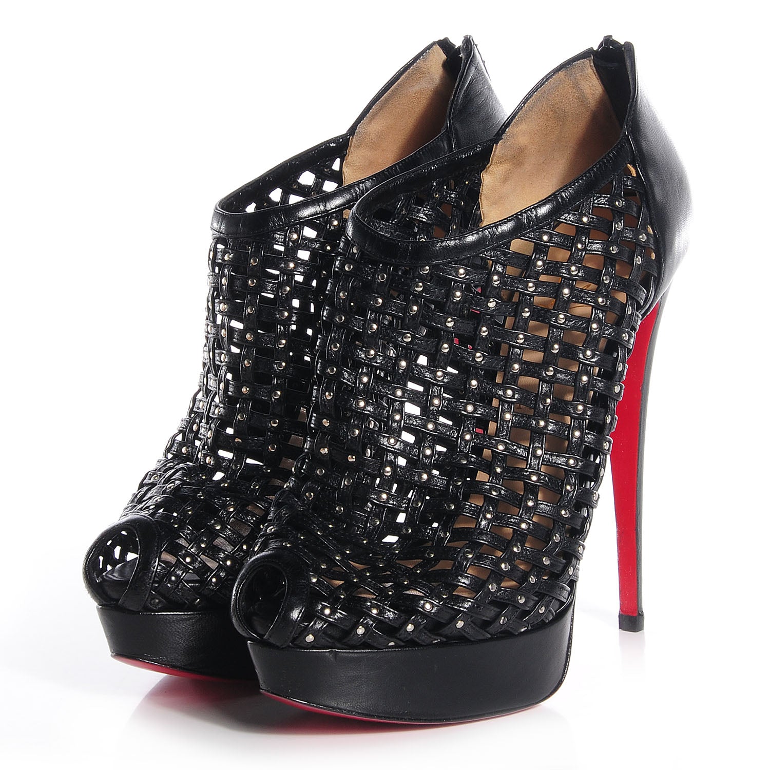 Christian Louboutin Kid Kasha 150 Booties 41 Black Silver 3 of 7