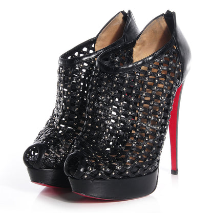 Christian Louboutin Kid Kasha 150 Booties 41 Black Silver 3 of 7