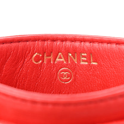 Chanel Lambskin Quilted Camellia Card Holder Red 6 of 8