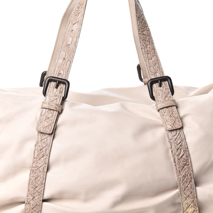 Bottega Veneta Nappa Crocodile Spinnaker Duffle Cream 9 of 15