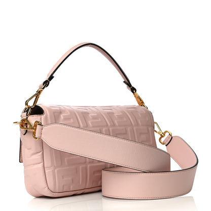 Fendi Nappa FF 1974 Embossed Baguette Rosa Quarzo 4 of 12