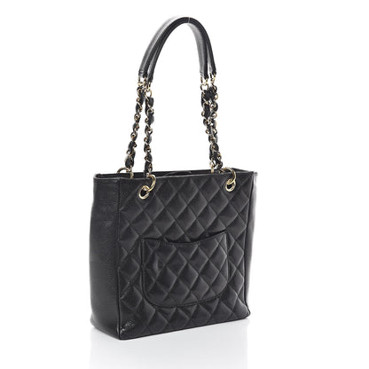 Chanel Caviar Quilted Petit Shopping Tote PST Black 3 of 10