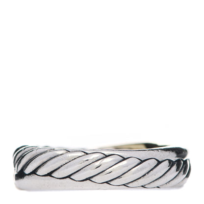 David Yurman Sterling Silver 18K Yellow Gold Narrow Crossover Ring 54 7 3 of 6