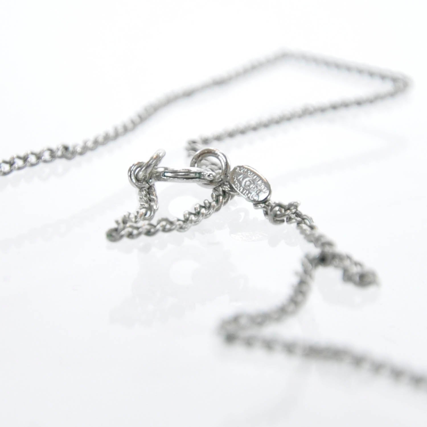Chanel Swarovski Crystal CC Necklace Silver 4 of 5